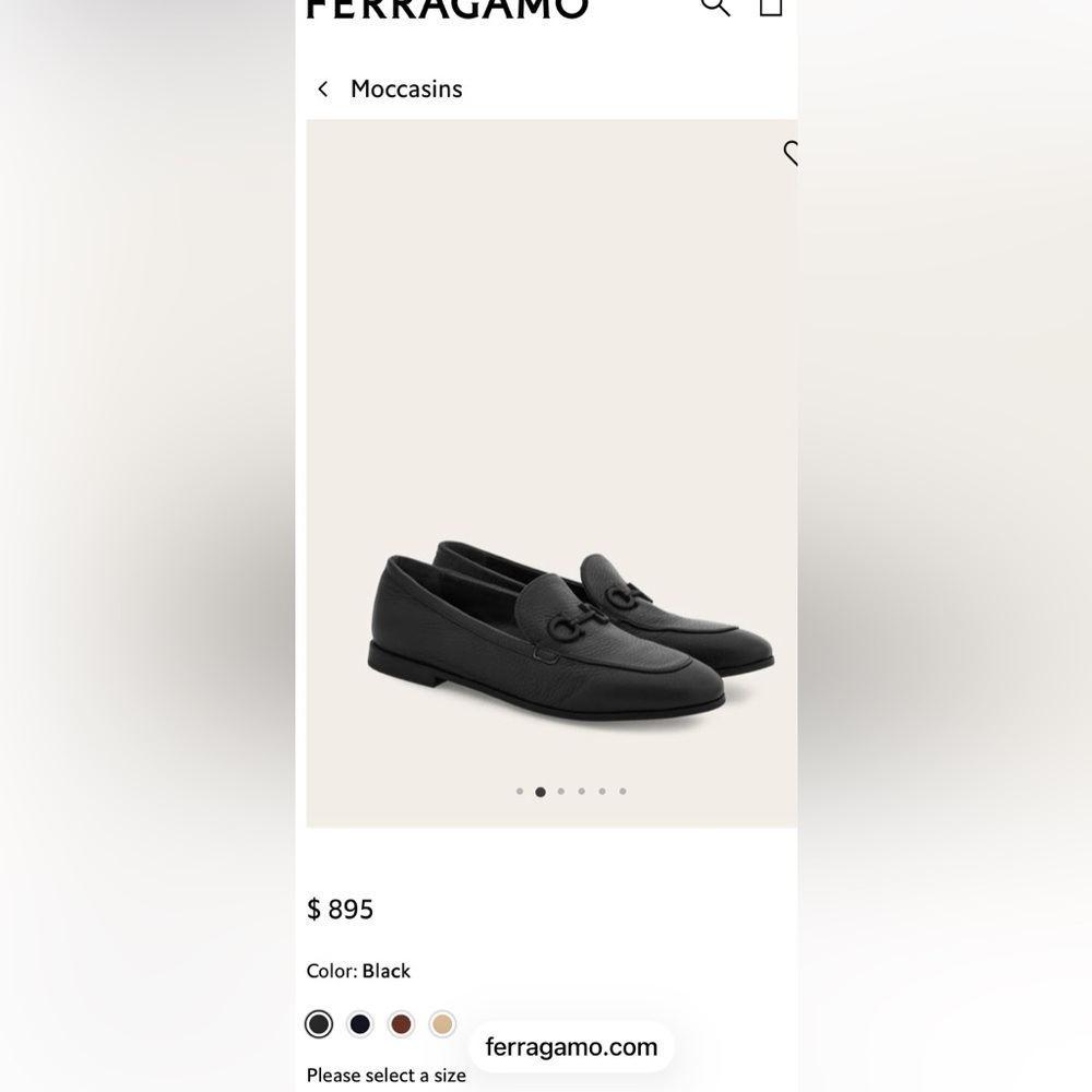 Salvatore Ferragamo Black Leather Slip-On Loafers